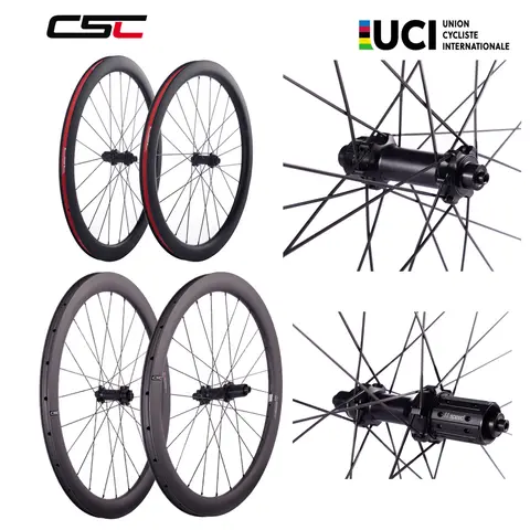 CSC UCI Certified T800 Gravel Bicycle Wheels 38-60mm Ceramic Bearing Disc Brake Center Lock Road Cycling Gravel Carbon Wheels