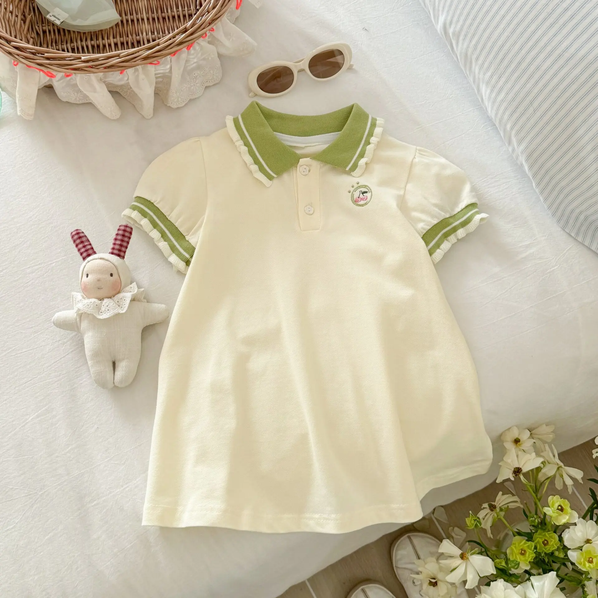 Girls Dresses Summer 2026 Children Polo Shirts Dress For Baby Cute Clothes Kids Cotton Princess Party Outfits Birthday Dress 6Y