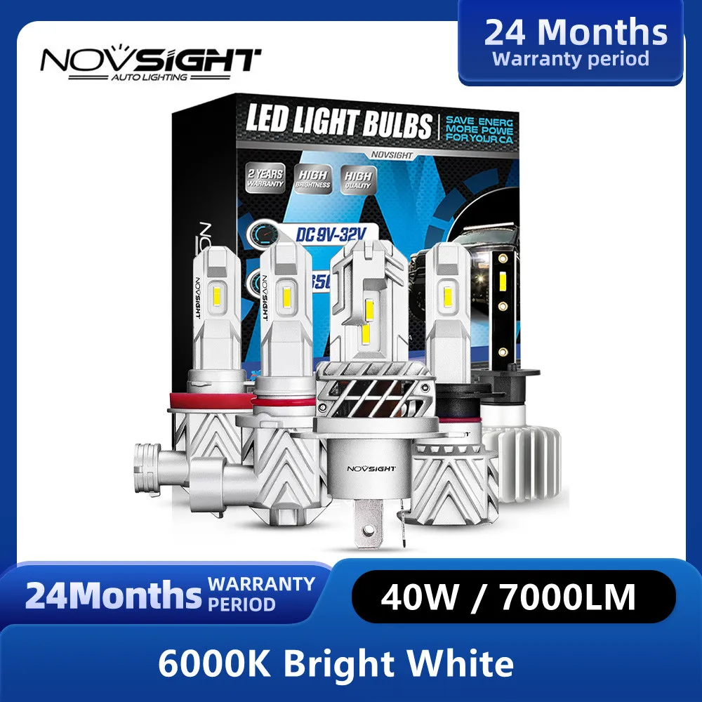 مصباح أمامي LED من novilo N35 H7 للسيارة H11 LED H4 كشافات للدراجات النارية 9005 HB3 9006 HB4 6000K 7000LM 40 واط مصابيح إضاءة للضباب الأوتوماتيكية