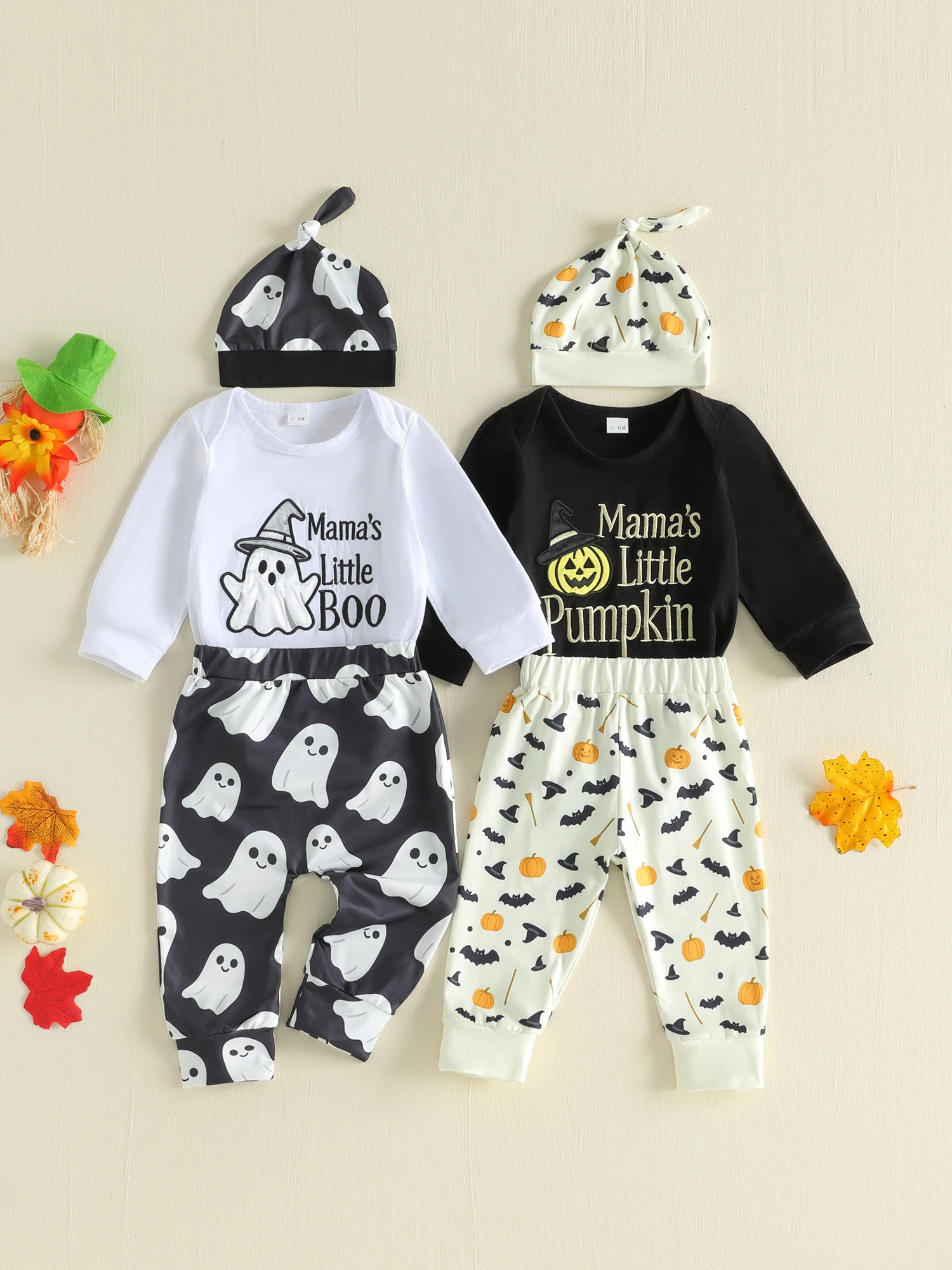 Romper Fall Outfits Long Boys Fall Boys Fall Outfits Bat Bat Pumpkin Print Outfits Romper Fall Outfits Long