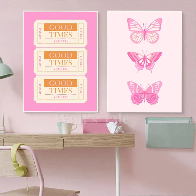 No Framed Printing Picture Cheetah Leopard Print Preppy Pink Orange Gallery Poster Maximalist Girly Trendy Wall Art Canvas