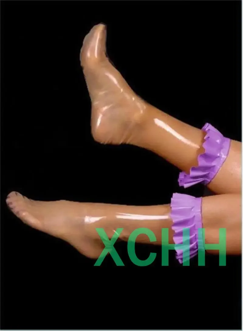 

Женские латексные носки ручной работы, кружевные короткие носки зентай на заказ, костюмы для косплея