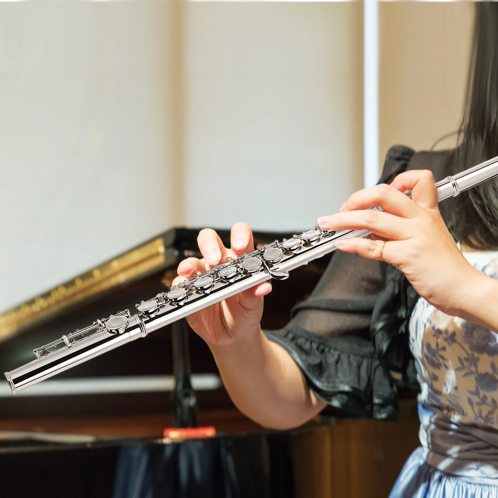 

C Flute For Beginners: Portable Closed Hole Student Musical Instrument Lightweight Air Tight Design Smooth