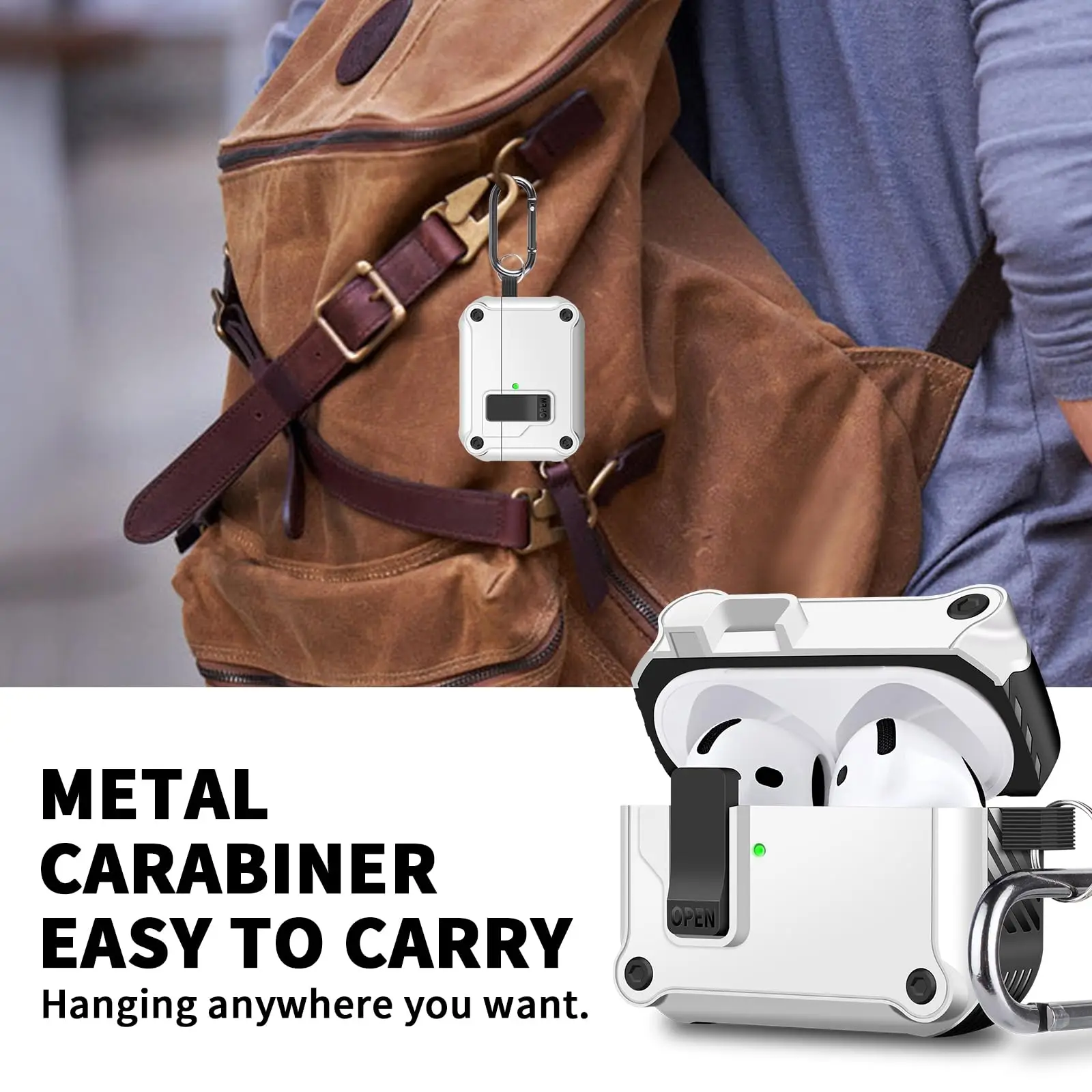 Новый чехол для AirPods 4, брелок с безопасным замком, противоударный жесткий защитный чехол с набором для чистки Airpods 4-го поколения