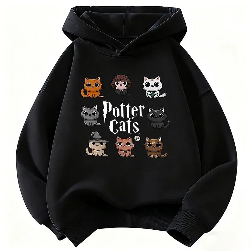 Potter Cat Graphic Hoodie Kids Cat Children's Sweatshirt Hoody for Boys Girls Autumn Winter Casual Hoodies