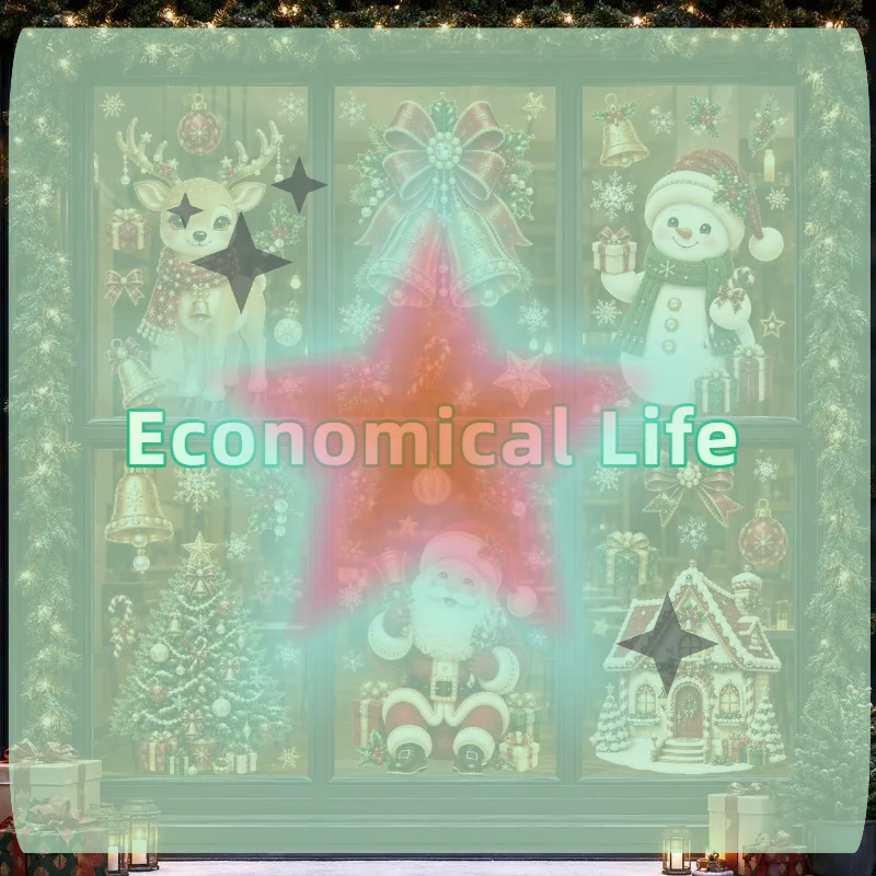 Christmas 2027 New Window Stickers Cute Santa Reindeer Snowman Snowflake Xmas Glass Stickers Winter Home Shop Window Decor Gift