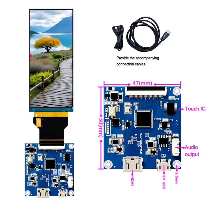 3.4 inch 3.5 inch 412x960 TFT Long Screen HD IPS 40pin RGB interface ST7701S LCD Display HDMI Board Display