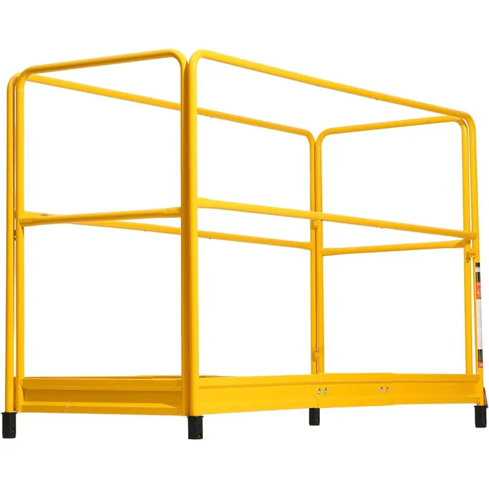 6 Foot Scaffolding Safety Guardrail, Rustproof Solid Carbon Steel Scaffold Guard Rail of 55.4 lbs Load Capacity, Baker Style Met