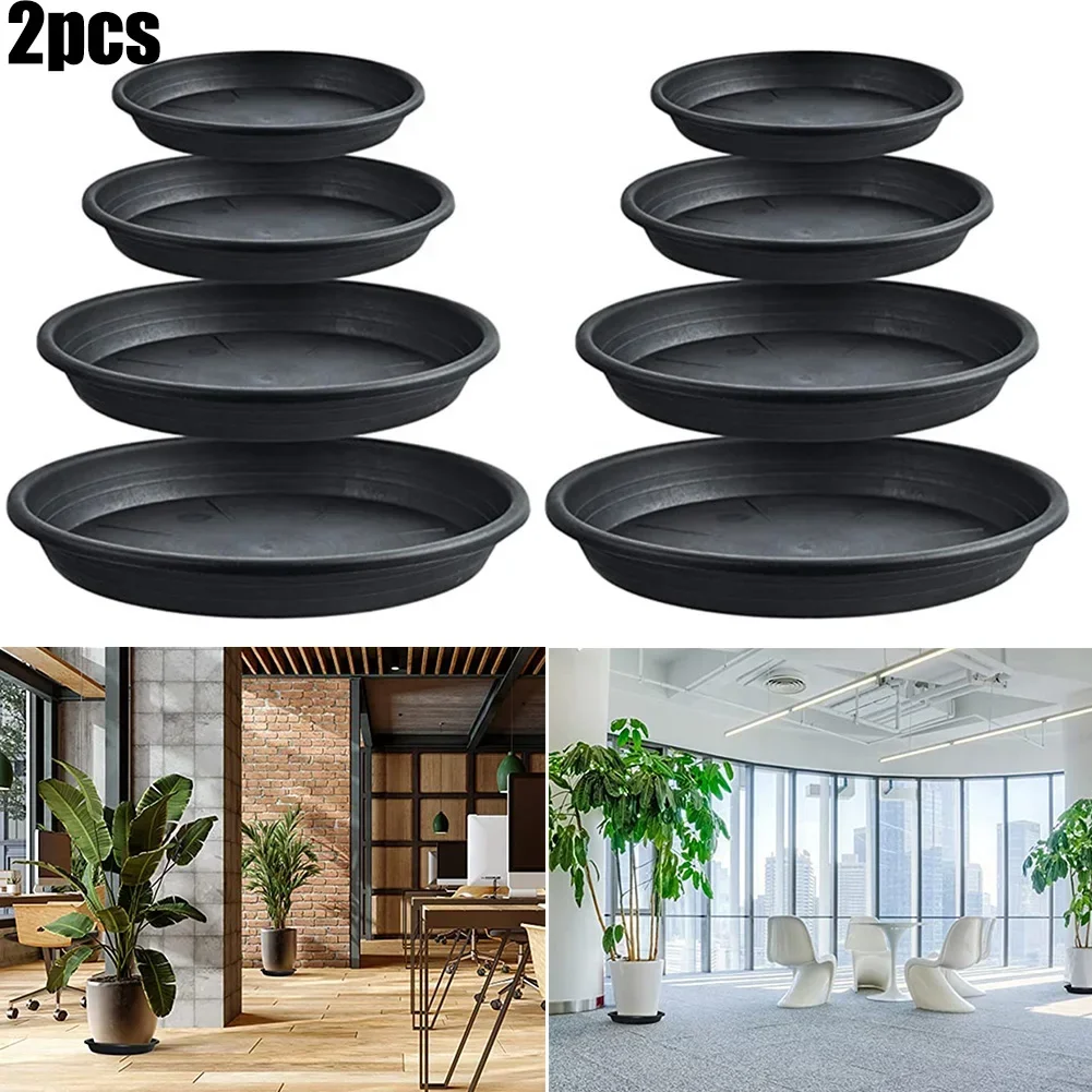 2Pcs Round Succulent Plant Flower Pot Trays Indoor Potted Plant Plastic Flower Tray Bottom For Plant Succulent Round Garden Tool