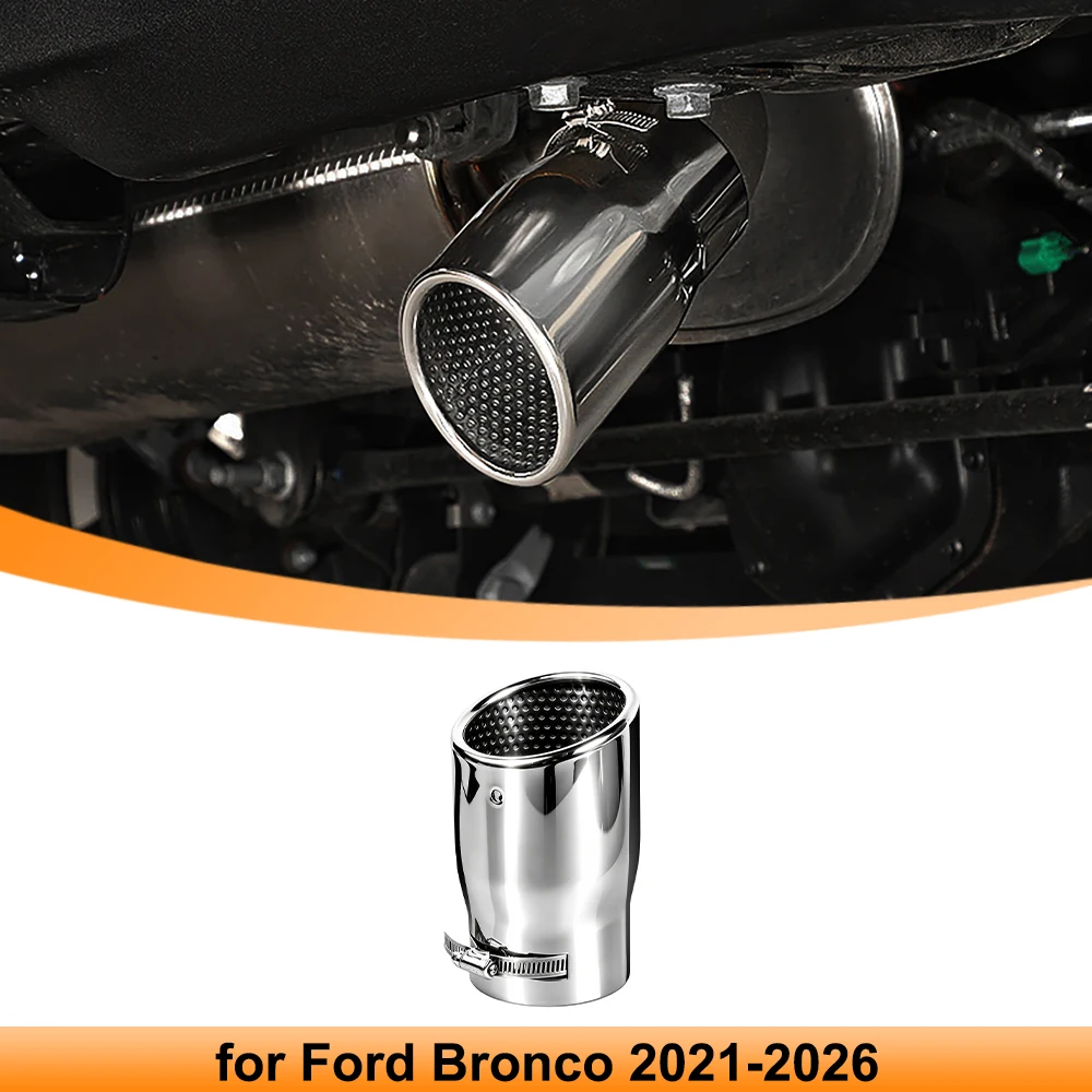 

Car Tailpipes Exhaust Muffler Tail Throat Rear Exhaust Pipe Tip for Ford Bronco 2021 2022 2023 2024 2025+ Exterior Accessories