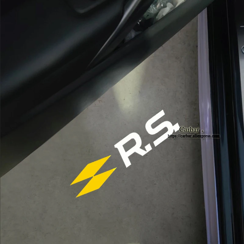 Car Door Welcome Projector Shadow Logo Light Car Door Lights For Renault RS RS LINE RS SPORT Logo Ghost Shadow Lights