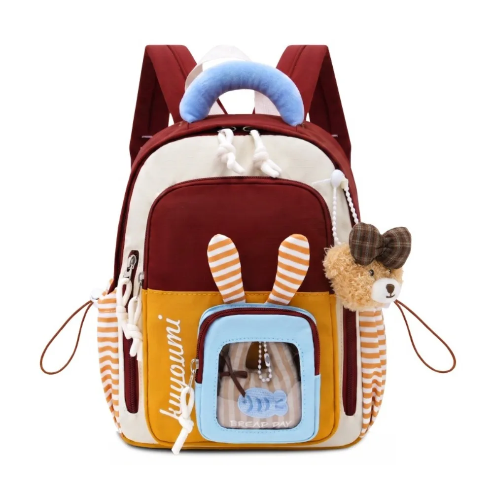 Lightweight Fabric Kids Backpack Adjustable Shoulder Straps Soft Material Children Daily School Bag Smooth Durable Material