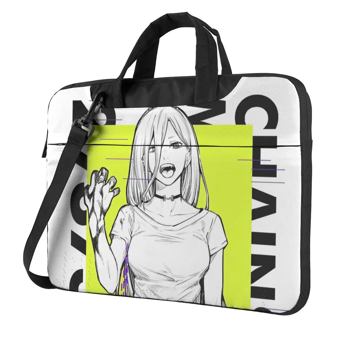 

Chainsaw Man Power Glitch Design V04 Laptop Bag Case Protective Vintage Computer Bag Bicycle Crossbody Laptop Pouch