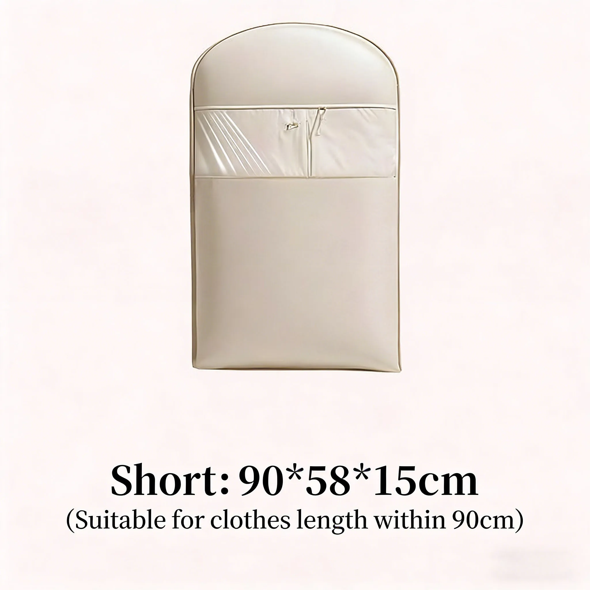 Beige compressie-ophangzak, 40% ruimtebesparende vacuümafdichting, doorzichtige opbergruimte met duurzame ritssluiting voor winterkleding - afbeelding 1