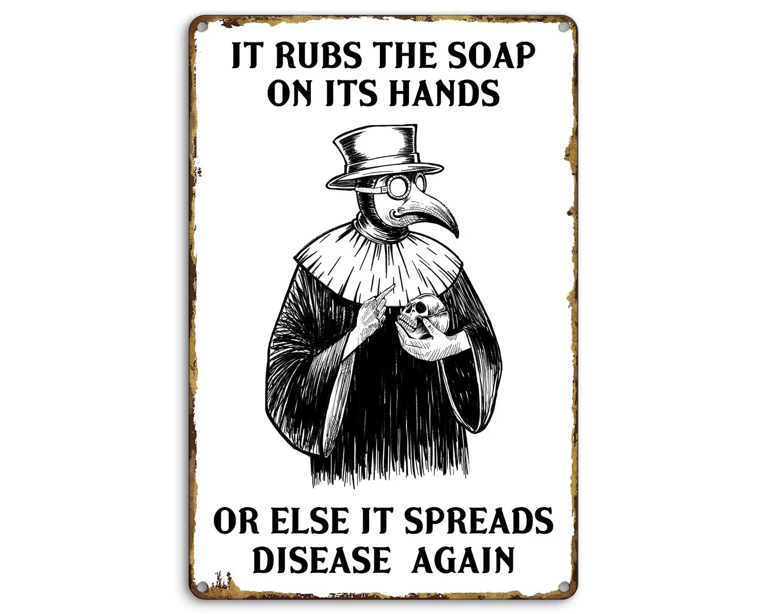 Металлический жестяной Готический Декор для ванной комнаты Kercan-Женский Чумного доктора-подходит для шкафов для хранения, кухни, гостиной, H