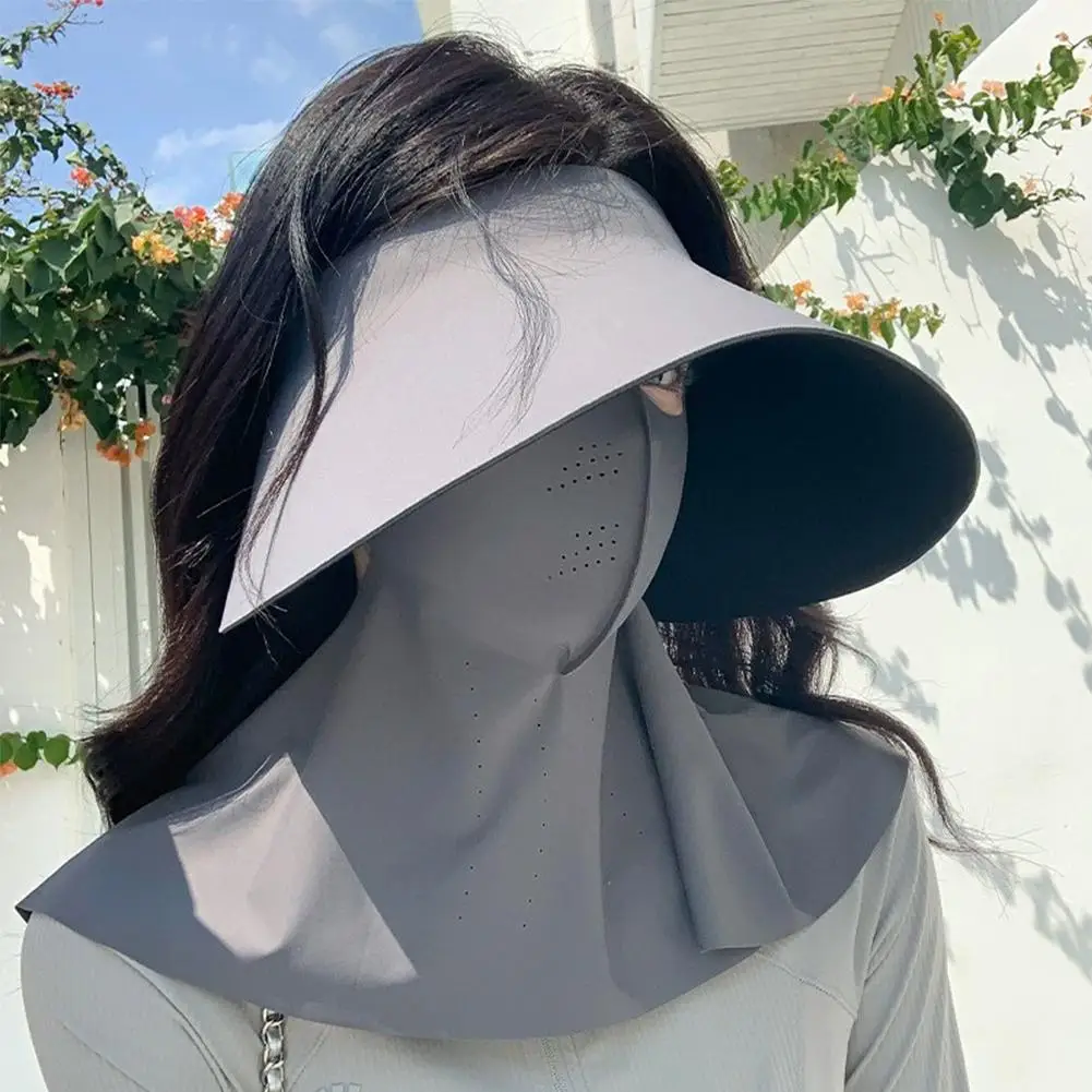 UV-Gesichtsbedeckung für Damen, Sommer-Gesichtsbedeckung UPF 50+, Nackenschutz, Sonnenschutz, UV-Schutz, Radfahren, atmungsaktiv und Sonnenschutz – Detail 6