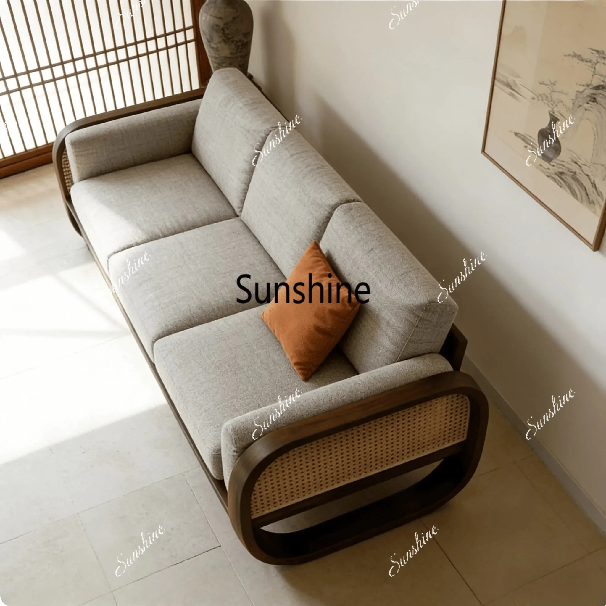 New Chinese style, solid wood sofa living room classic light luxury comfortable simple furnitureY