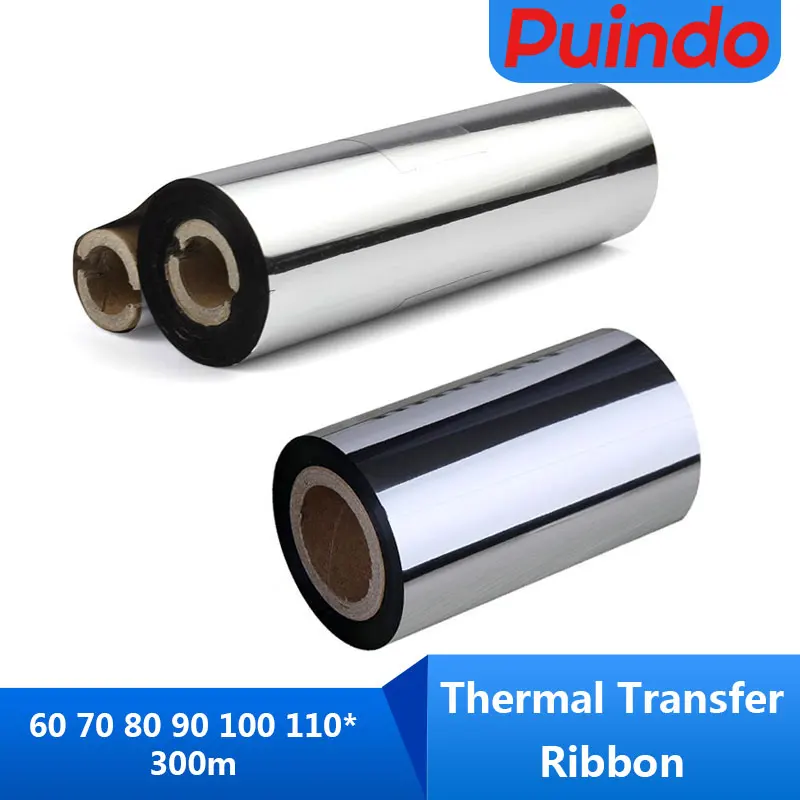 5pcs Thermal Transfer Ribbon High Temperature Resistant Full Resin Based Ribbon For  Label and Barcode Printer