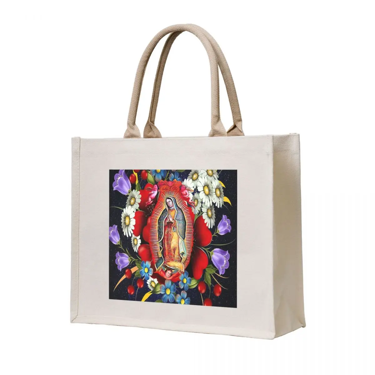 

Our Lady of Guadalupe Mexican Virgin Mary Mexico Flowers Tilma Tote Bag tote bags cloth bags Woman shopper bag shoping bag