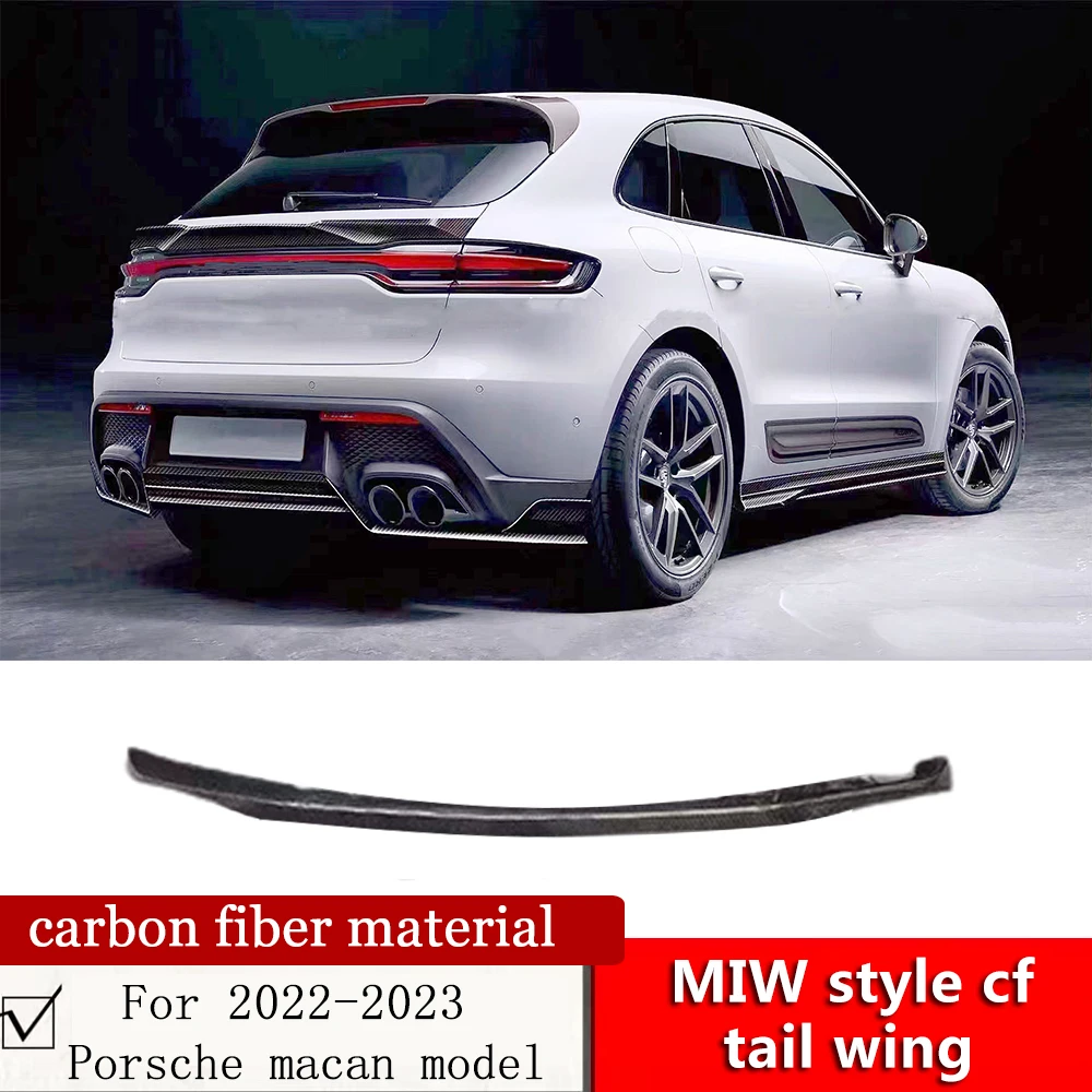 For Porsche macan add MIW style cf tailgate middle tail wing the 2022 2023 macan wet or dry carbon fiber rear door tail spoiler