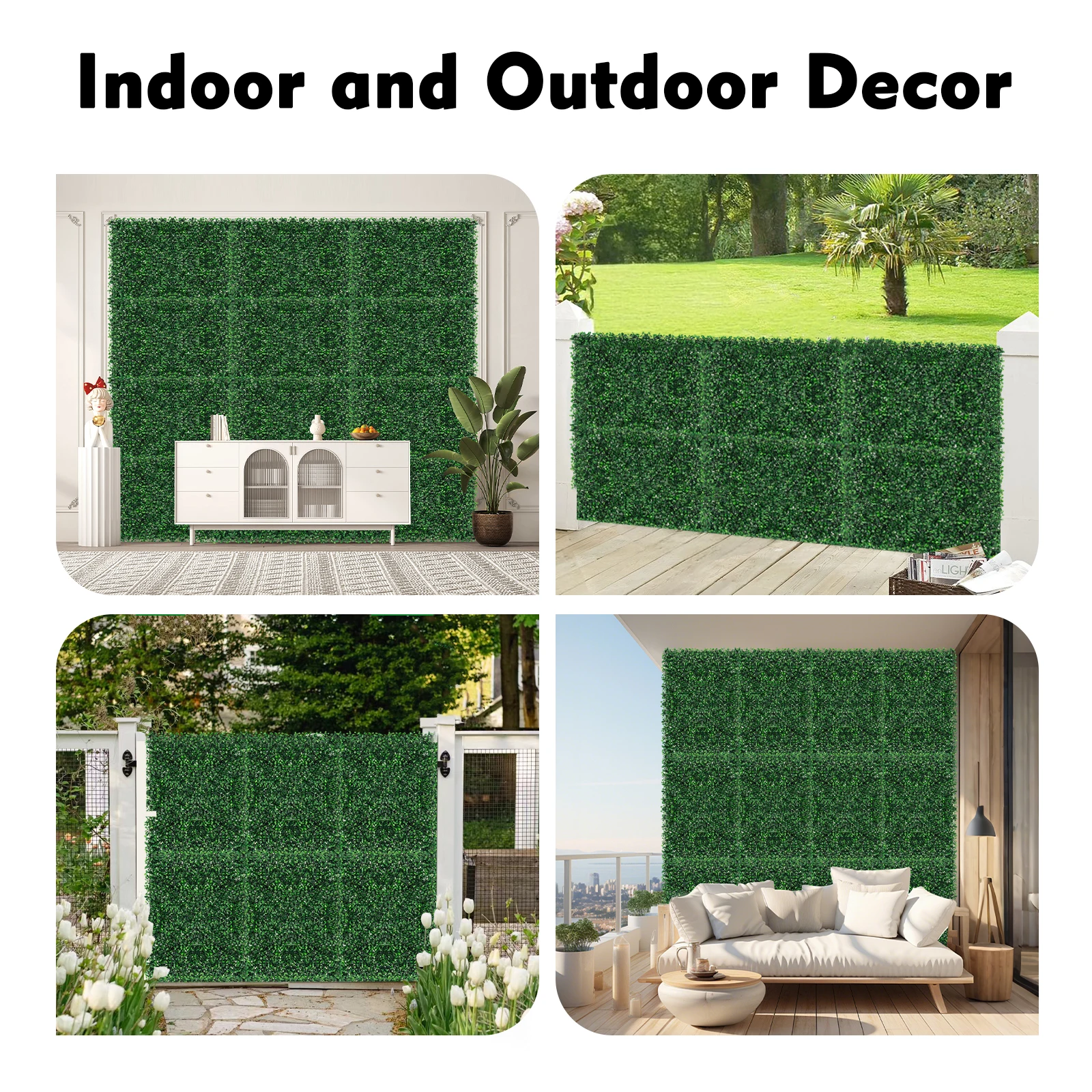 12 قطعة لوحة حصيرة اصطناعية 100% PE 23.62 بوصة × 15.75 بوصة، مقاومة للماء لتقوم بها بنفسك تحوط الحائط للديكور الداخلي/الخارجي #5