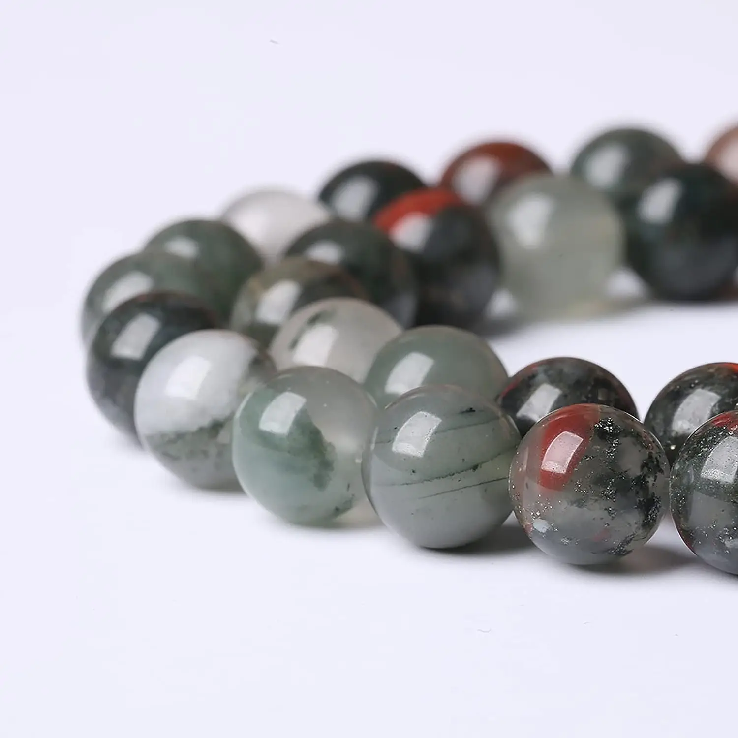 Natural African Blood Stone Beads Crystal 6 8 10mm Gemstone Round Energy Healing Loose For Jewelry Making DIY Bracelet Necklace