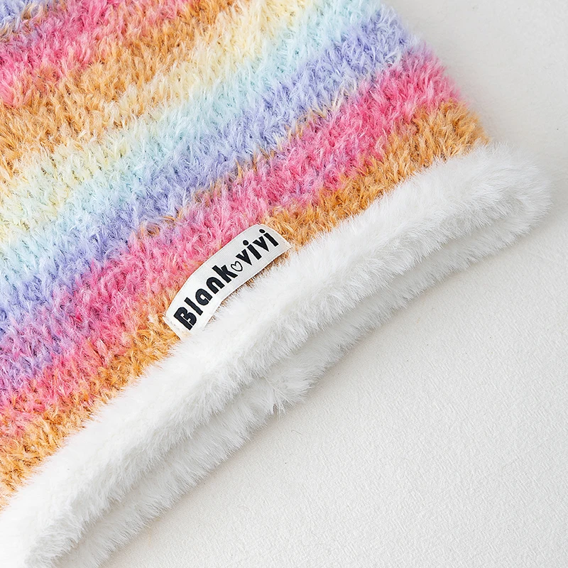 رائجة البيع قبعة داندي فضفاضة كسول نمط التدرج قبعة صغيرة قبعات الشتاء الموضة للنساء الشارع الشهير متعدد الألوان القبعات الدافئة لفتاة #4