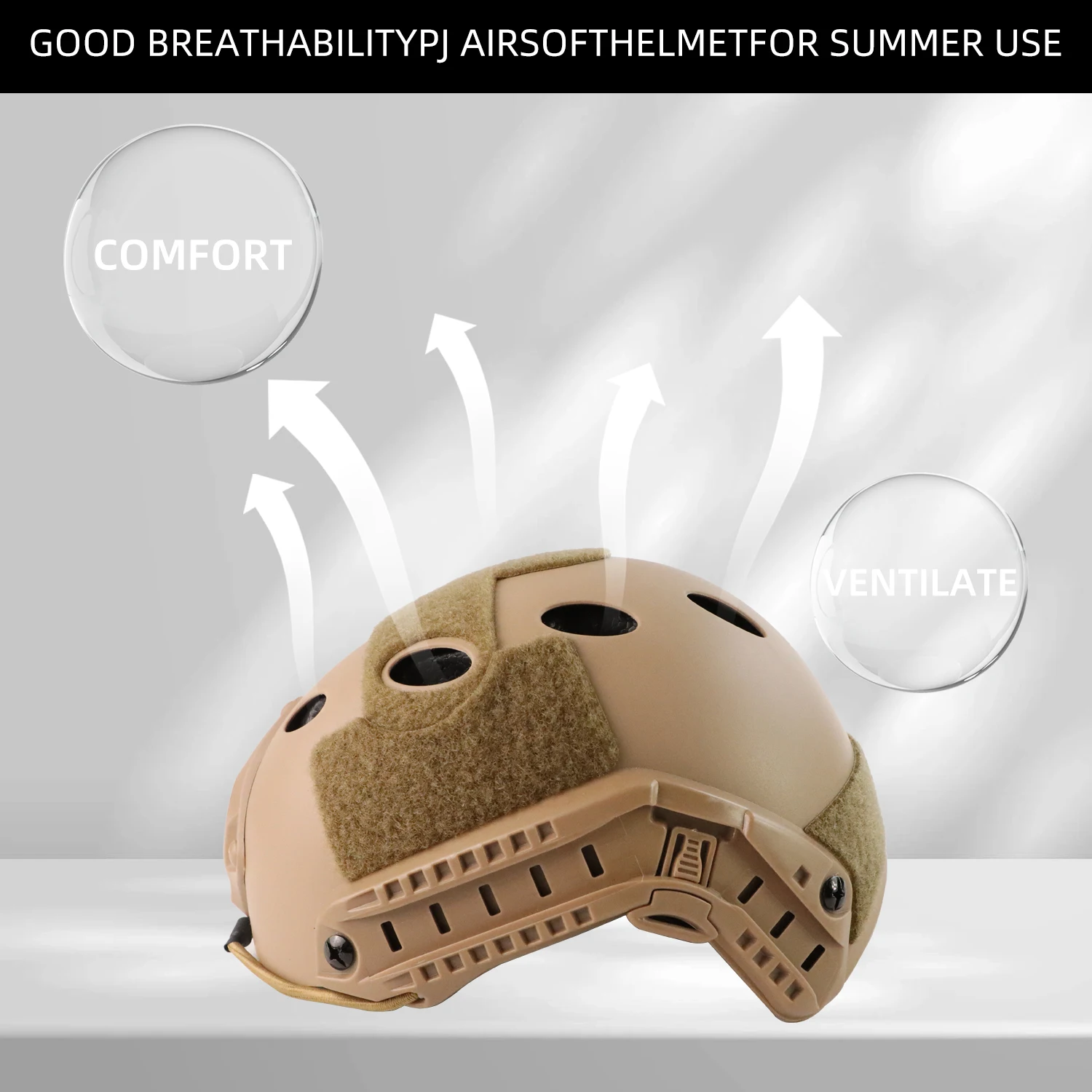 BOOIU Airsoft Fast MH PJ Tactical Helmets Style Simple Quick Version Protective Gear for Outdoor Sports Paintball Games