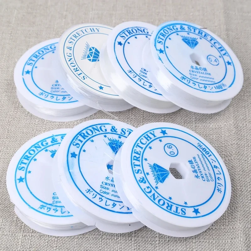 1/2/4/5/6Roll Transparent Elastic Rope Round Crystal Line Rubber Cord For Jewelry Making Supplies DIY Beading Bracelet