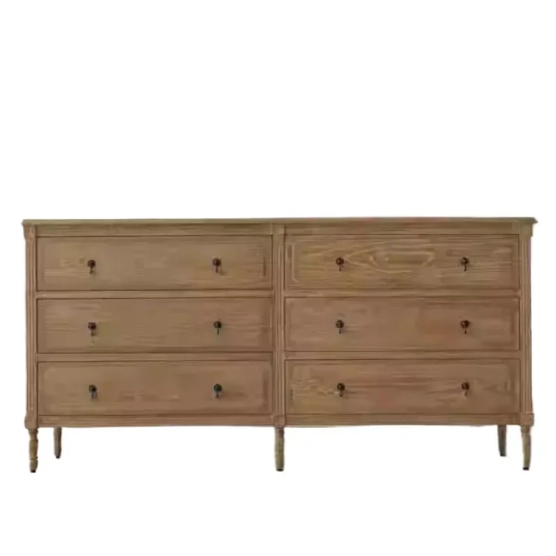 American oak solid wood retro bedroom multi-functional locker storage bedside bedside cabinet
