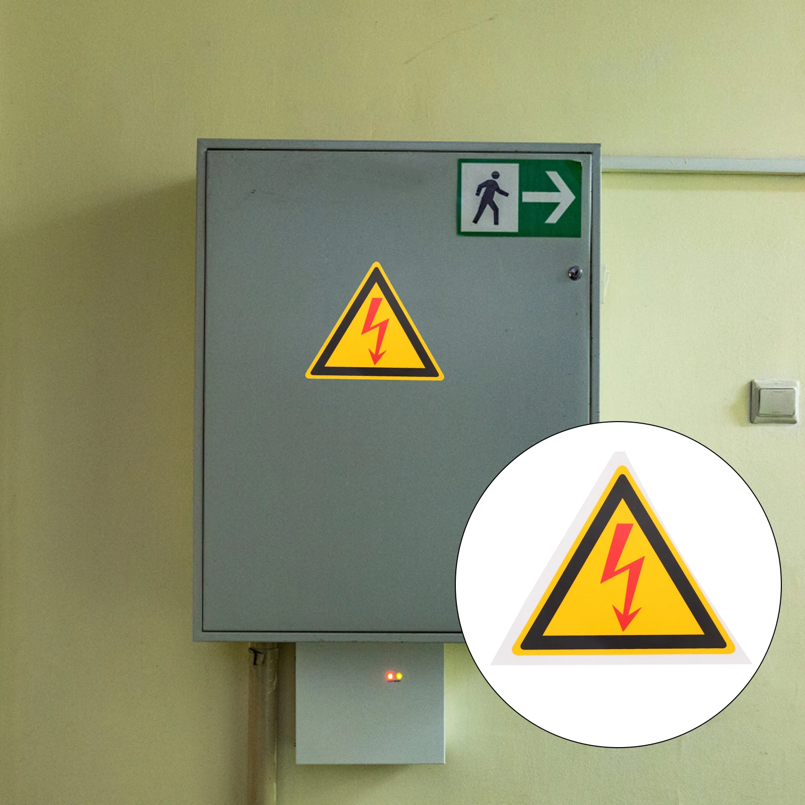 

Adhesive Warning For Electrical Shocks Safety Triangle Caution Sign Sticker For Equipment Machine Bright Color