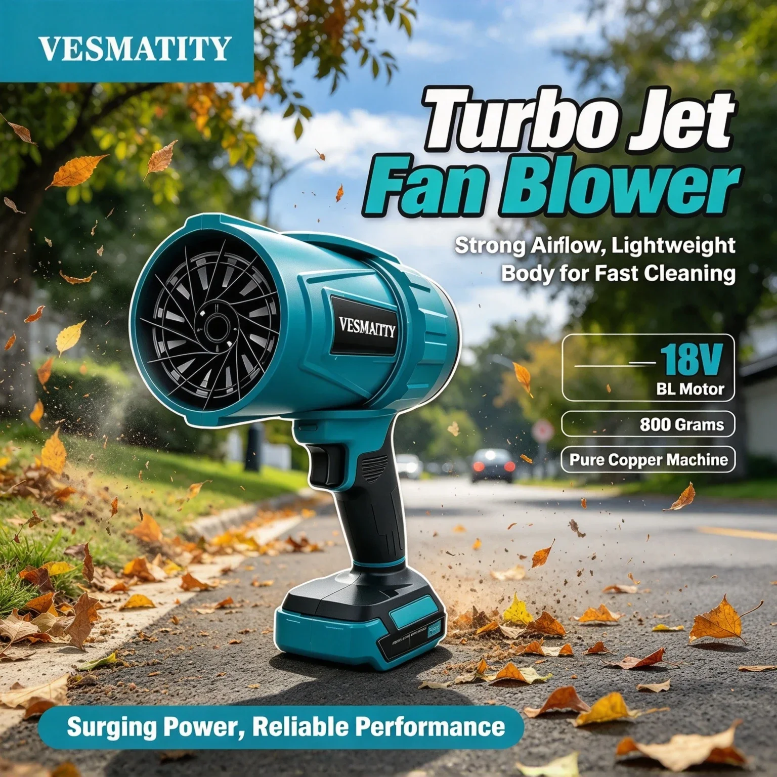 High Wind Speed Violent Blower Turbo Jet Fan Electric Air Duster Rechargeable Car Cleaning 18V 20V Battery Max Pro System Kit