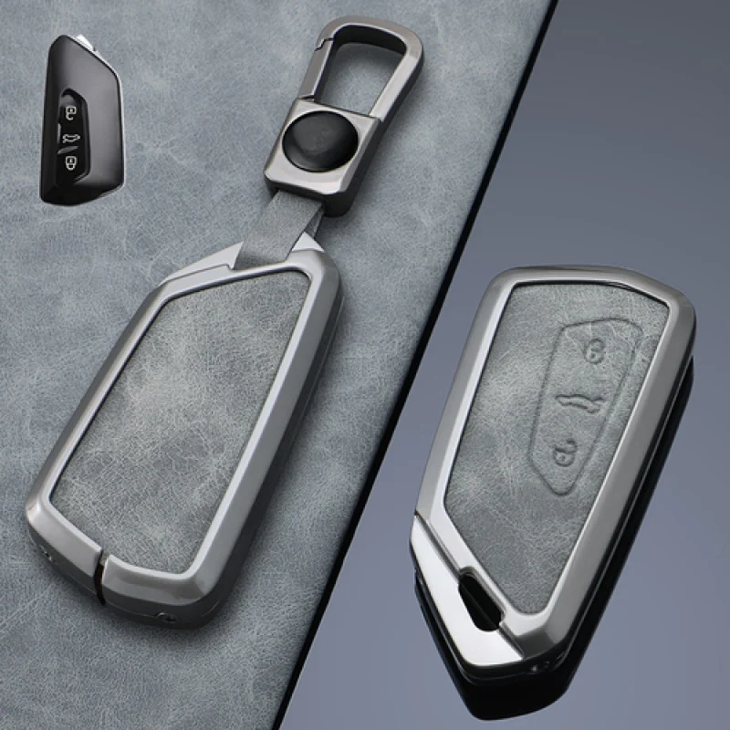 A + سبائك الزنك الجلود مفتاح السيارة فوب غطاء حقيبة لشركة فولكس فاجن جولف Tarraco ID.3 ID.4 مقعد #3