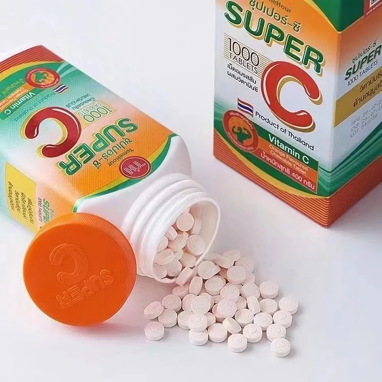 Tabletas incoloras de vitamina C para masticar, tabletas de vitamina C para apoyar el sistema inmunológico y aumentar los suplementos nutricionales