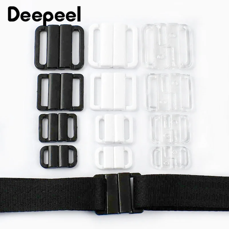 10/20/30Sets Deepeel 10-25mm Plastic Bra Buckles Bikini Adjuster Snap Button Swimwear Closure Clasp Underwear Strap Accessories