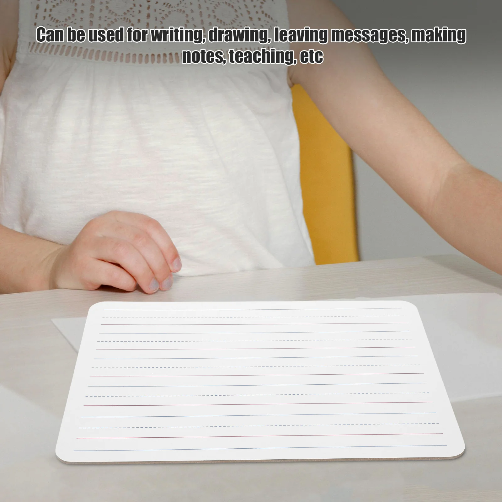 Small Dry Erase Whiteboard Four-Line Three- Double-Sided Learning Writing Board Portable Classroom Office