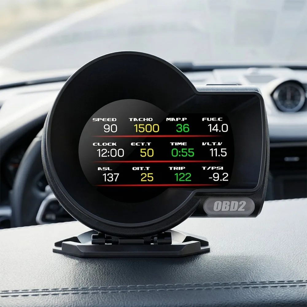 

Автомобильный OBD2-датчик F8pro с GPS-спидометром, индикатором оборотов, температуры воды и проекционным дисплеем для всех автомобилей, универсальный.
