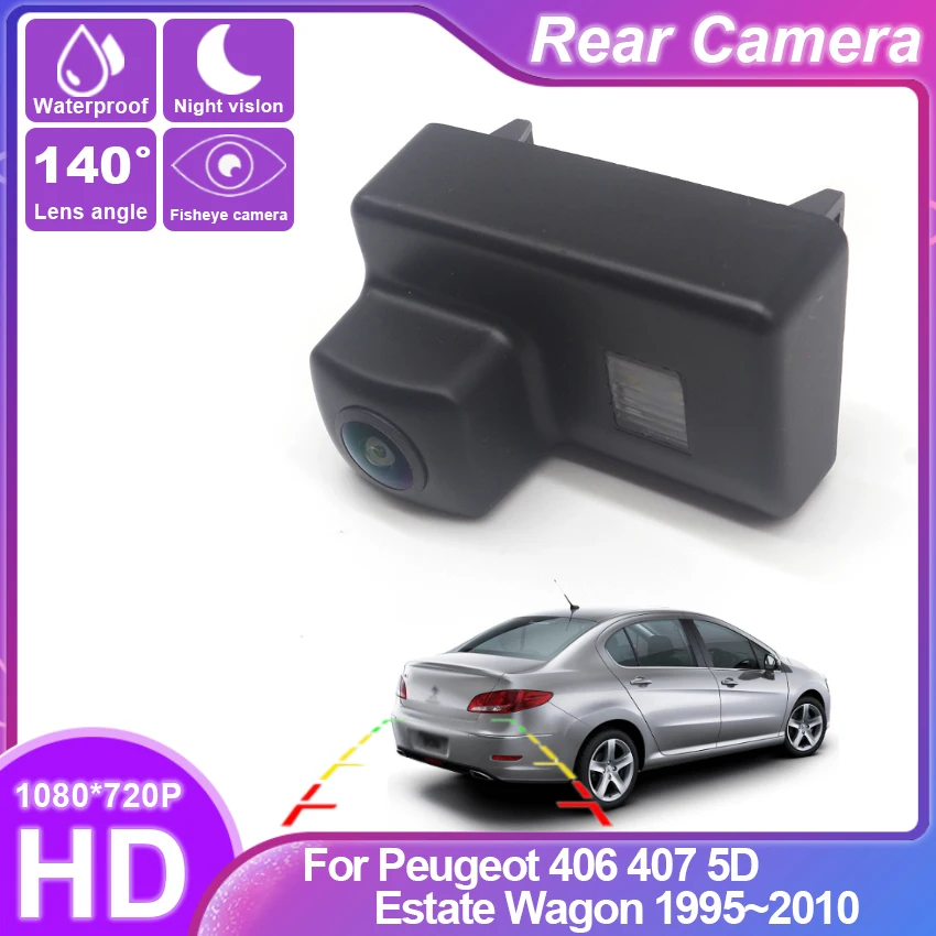 Special car Fish Eyes Night Vision Waterproof Car Reversing Back Up Camera CCD HD For Peugeot 406 407 5D Estate Wagon 1995~2010