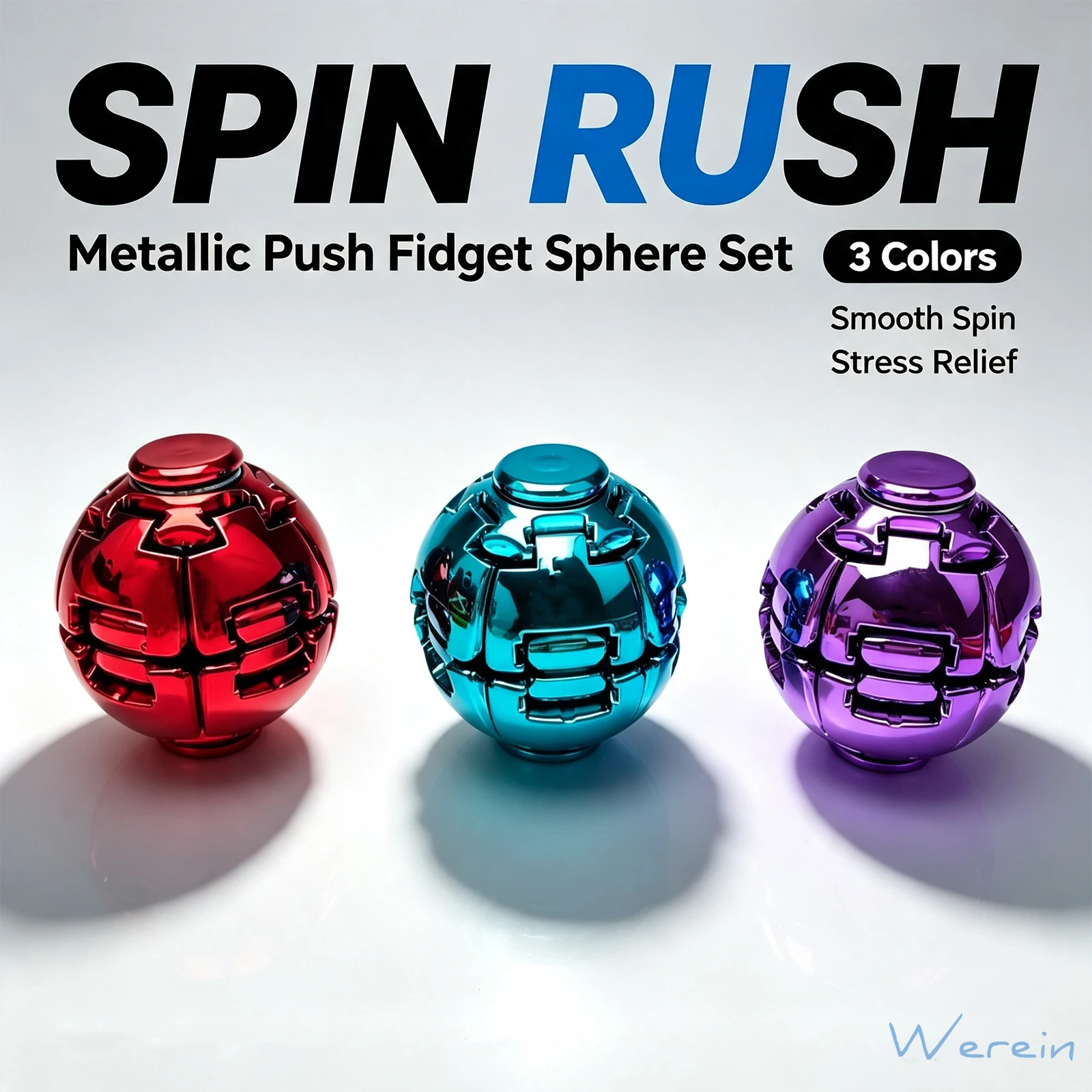 Fidget Spinner Bearing - Galwanizowany przyciskowy spinner antystresowy, kula obrotowa