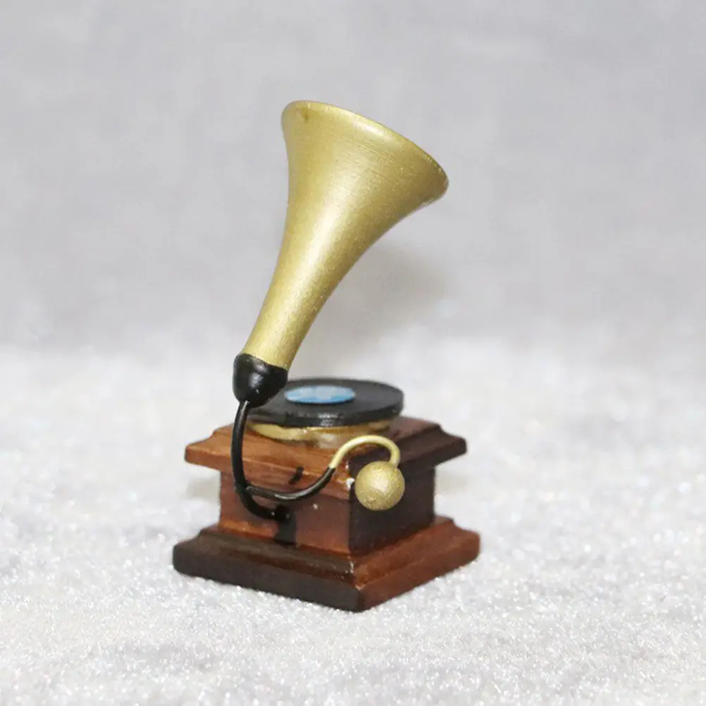 

Miniature Vintage Phonograph for Mini House Decoration Realistic Living Room Scene Adornment Mini House Ornament Miniature