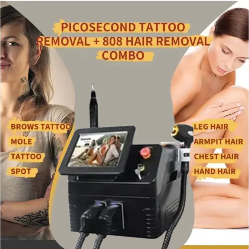 2023 New Picosecond Laser 808 Tattoo Removal and Hair Removal Machine 2 in 1 Diode Laser Permanent Portable Instrument