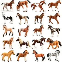 Figurines de cheval à collectionner pour enfants, jouets de simulation, modèle de cheval en PVC, ensemble de jeu de couleurs assorties, irritation