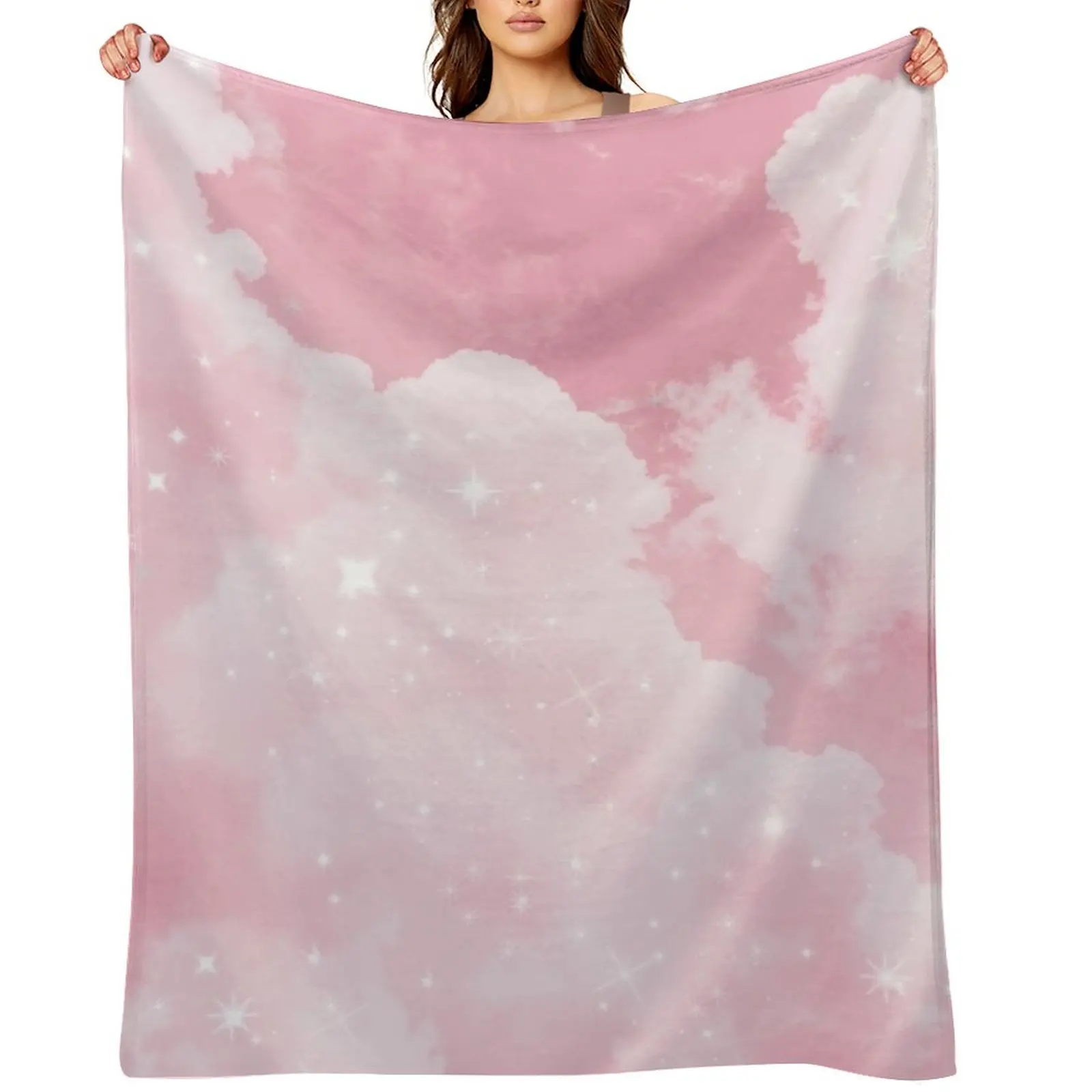 

Pink Clouds Sparkling Throw Blanket Baby heavy to sleep Soft Stuffeds Blankets