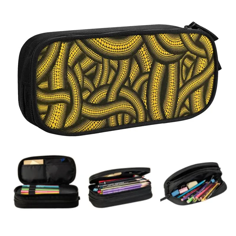 Customized Yayoi Kusama Cute Pencil Case Boys Gilrs Large Capacity Pumpkin Aesthetic Pencil Box Student School