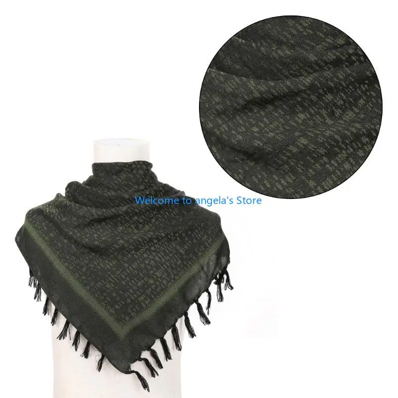 

X4YC Shemagh Scarf Jacquard Pattern Headscarf Arab Headwrap Religious Kerchief