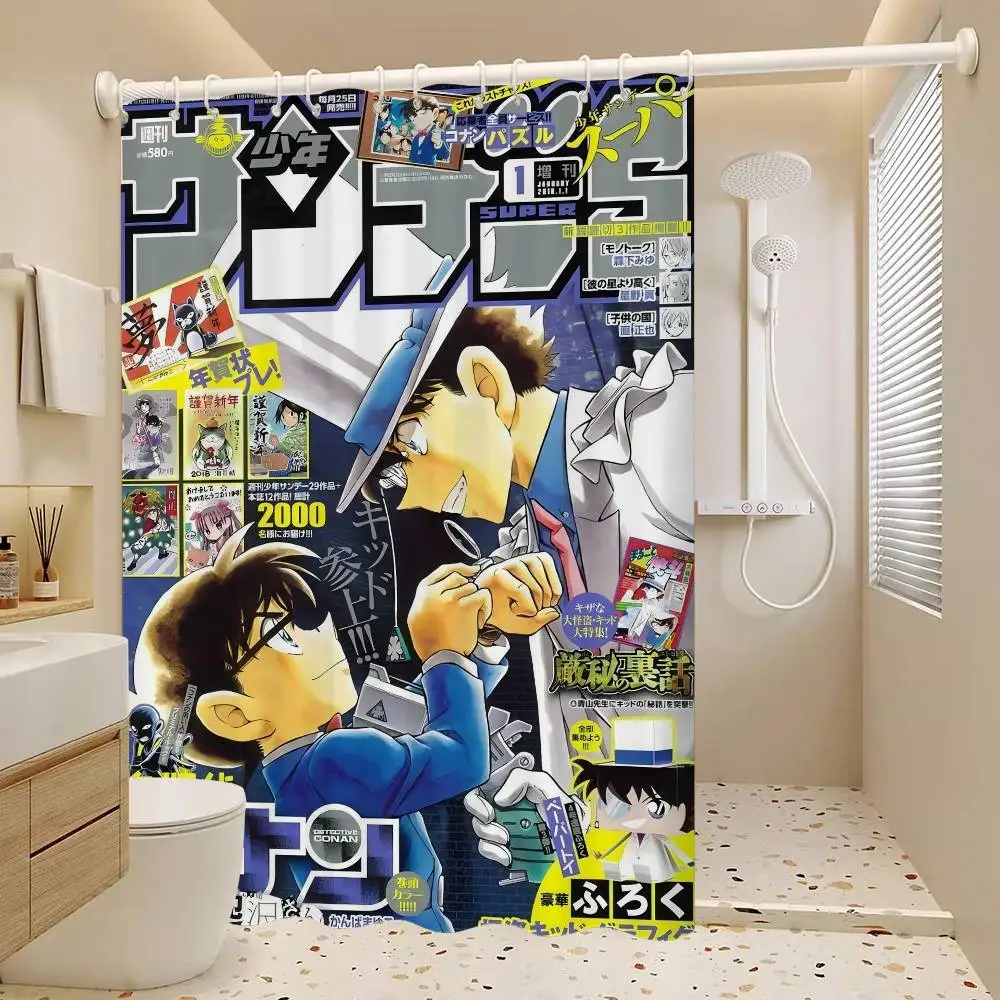 

Закрытая занавеска для душа в стиле аниме C-case, декоративная занавеска для душа в ванной комнате, водонепроницаемая занавеска для душа с крючками