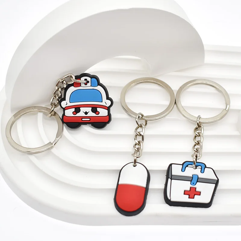 1 PCS Health Care Keychain Doctor Medical Tool Stethoscope Syringe Face Mask Key Ring Nurse Medical Gift Keychain Souvenir