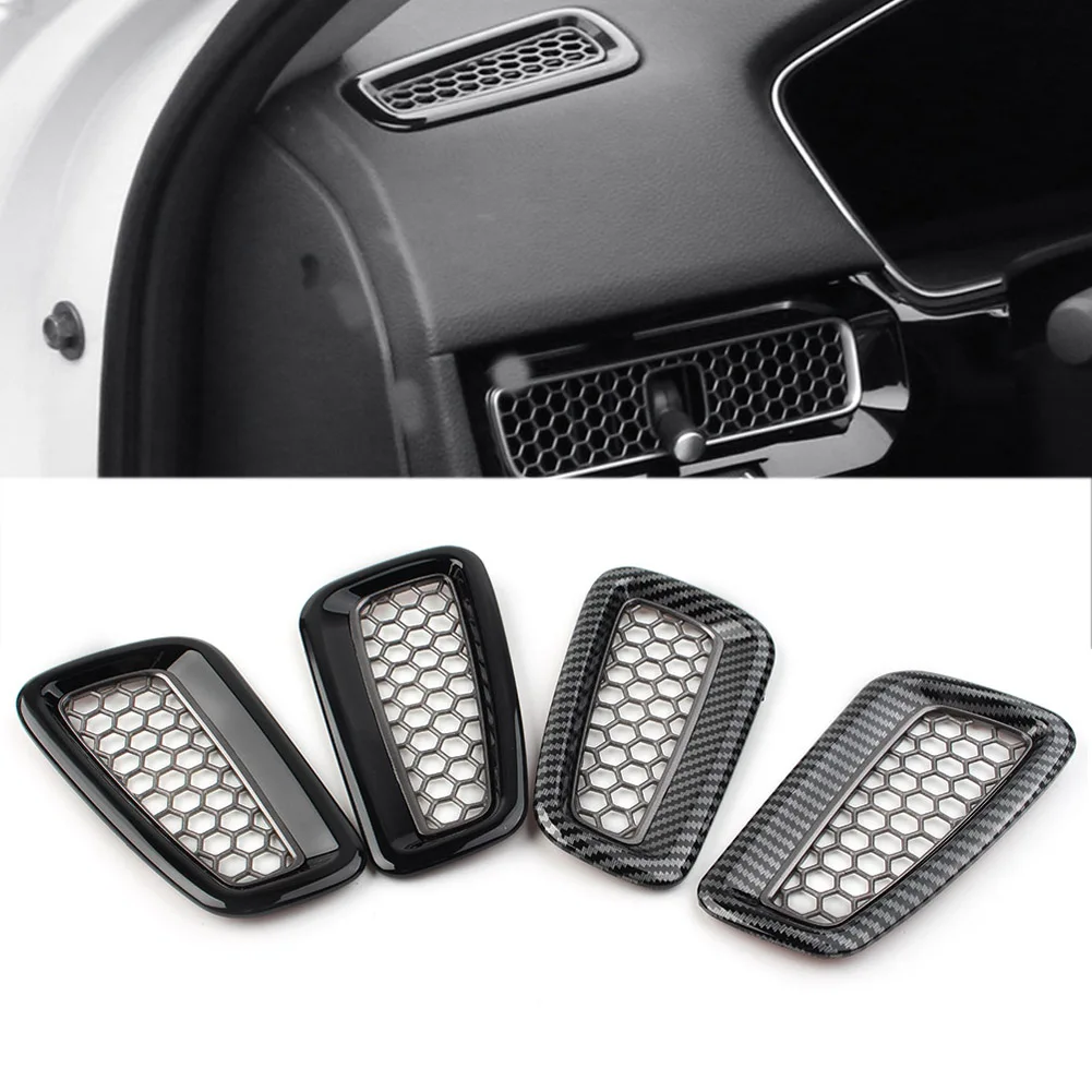 2Pcs Gloss Black Car Honeycomb Inner Dash Side Air Vent Outlet Cover For Honda Civic 11th 2022 Up LHD Only