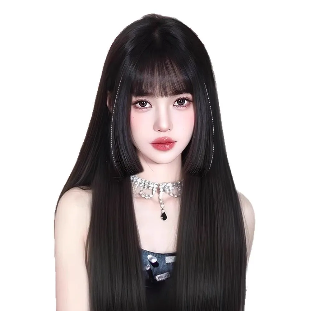 باروكة صناعية كاملة، شعر طبيعي طويل منفوش للنساء، ملابس يومية، قطع الأميرة، مقاومة للحرارة، قطعة شعر قابلة للتعديل للحفلات التنكرية