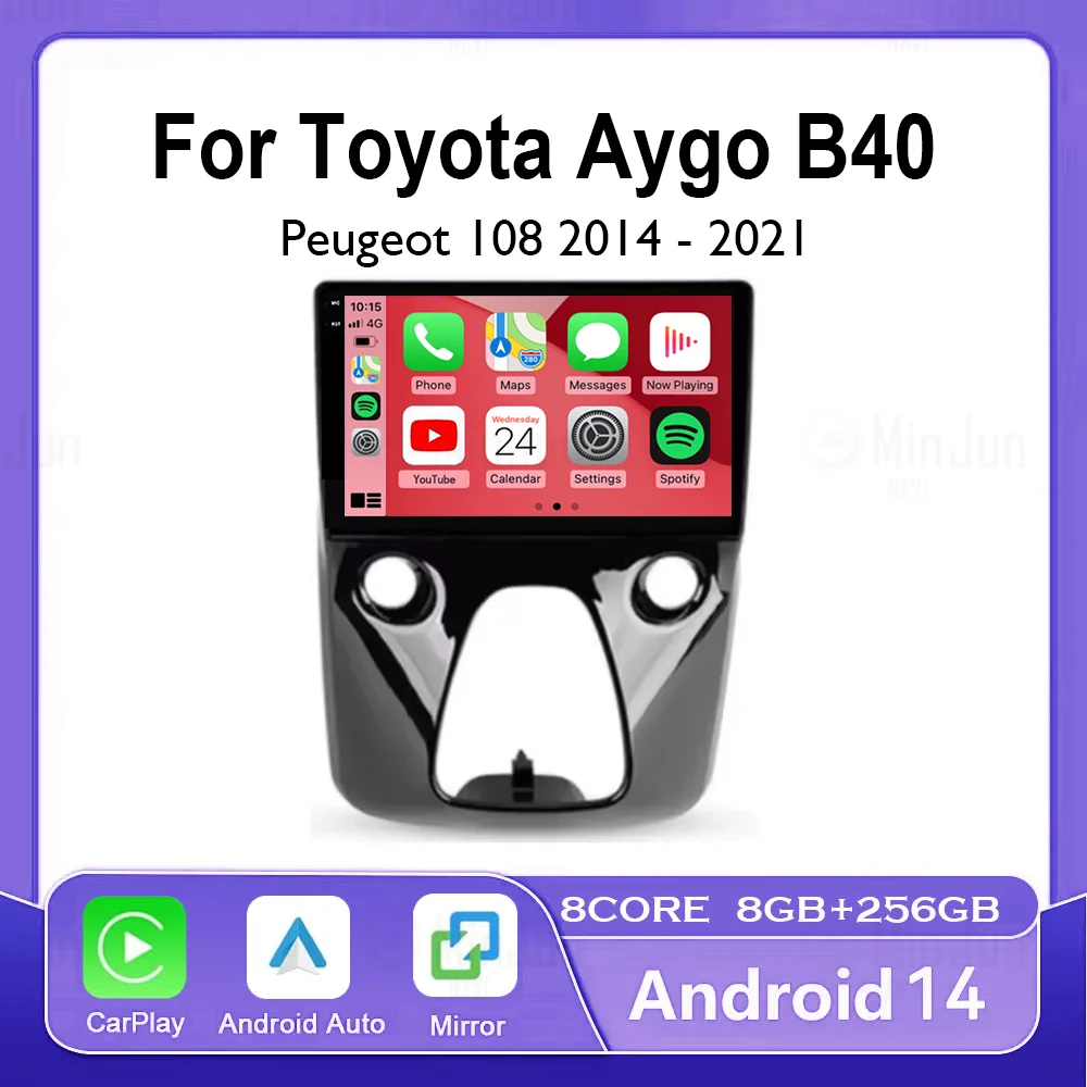 

Android 14 Car Radio For Peugeot 108 For Toyota Aygo B40 2014-2021 Multimedia Video Player Navigation Stereo GPS no 2din 2 din